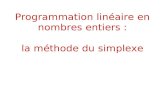 Programmation linéaire en nombres entiers : la méthode du simplexe.