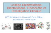 Collège Epidémiologie, Biostatistique, Recherche et Investigation Clinique UFR de Médecine, Université Paris Diderot Journée du 3 février 2010.