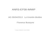 F. Buseyne 05/04/2013 Le Kremlin-Bicêtre ANRS-EP38-IMMIP AG 05/04/2013 Le Kremlin-Bicêtre Florence Buseyne.