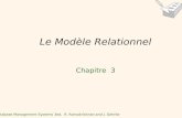 Database Management Systems 3ed, R. Ramakrishnan and J. Gehrke1 Le Modèle Relationnel Chapitre 3