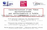 Caractérisation dune fibre microstructurée par réflectométrie à faible cohérence Carlos Palavicini 1, Emmanuel Kerrinckx 2, Yves Quiquempois 2, Marc Douay.