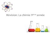 Révision: La chimie 9 ième année. Chimie Une étude scientifique de la composition, les propriétés et les comportements de la matière.