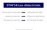 Dillenbourg, Tecfa, Université de Genève. Nov.2000 STAF16:Les didacticiels Est-ce que ça marche? Quand ça marche? Pourquoi ça marche? L'efficacité de l'EAO.