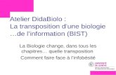 Atelier DidaBiolo : La transposition dune biologie …de linformation (BIST) La Biologie change, dans tous les chapitres… quelle transposition Comment faire.