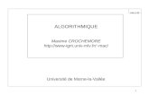 501 UMLV ALGORITHMIQUE Maxime CROCHEMORE mac/ Université de Marne-la-Vallée.