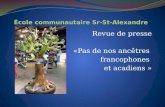 Revue de presse «Pas de nos ancêtres francophones et acadiens »