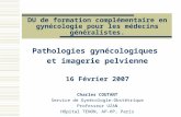 DU de formation complémentaire en gynécologie pour les médecins généralistes. Pathologies gynécologiques et imagerie pelvienne 16 Février 2007 Charles.