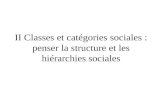 II Classes et catégories sociales : penser la structure et les hiérarchies sociales.