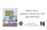 MDS RAI added-value for the geriatrician Christian Swine Médecine gériatrique Mont-Godinne UCL IRSS Institut de recherche Santé et Société CRIV Centre.
