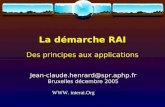 La démarche RAI Des principes aux applications Jean-claude.henrard@spr.aphp.fr Bruxelles décembre 2005 WWW. interai.Org.