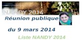 R éunion publique du 9 mars 2014 Liste NANDY 2014.