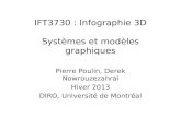 IFT3730 : Infographie 3D Systèmes et modèles graphiques Pierre Poulin, Derek Nowrouzezahrai Hiver 2013 DIRO, Université de Montréal.