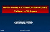29/04/08Master Neuro-Radiologie1 INFECTIONS CEREBRO-MENINGEES Tableaux Cliniques Dr Amel LETAIEF OMEZZINE Service de Maladies Infectieuses CHU Farhat Hached.