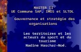 MASTER II UE Commune SAP, IMOS et SLTDL Gouvernance et stratégie des organisations Les territoires et les acteurs du sport et du tourisme Nadine Haschar-Noé.