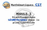 Mathématiques CST MODULE 3 Transformations GÉOMÉTRIQUES dans le plan cartésien.