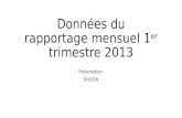Données du rapportage mensuel 1 er trimestre 2013 Présentation DNS/DN.