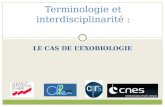 LE CAS DE LEXOBIOLOGIE Terminologie et interdisciplinarité :