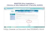 MASTER Bio-ingénieur : Chimie et bio-industries (Faculté AGRO)