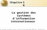 © 2006 ERPI – Reproduction autoriséeJacques Lavallée et Danielle Perras, Université de Sherbrooke 1616 ChapitreChapitre La gestion des systèmes dinformation.