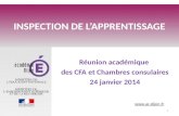 Www.ac-dijon.fr INSPECTION DE LAPPRENTISSAGE Réunion académique des CFA et Chambres consulaires 24 janvier 2014 1.