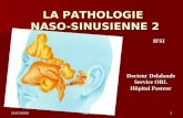 23/03/2009nez sinus 21 LA PATHOLOGIE NASO-SINUSIENNE 2 Docteur Delalande Service ORL Hôpital Pasteur IFSI.