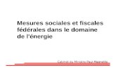 Paul Magnette Cabinet du Ministre Paul Magnette Mesures sociales et fiscales fédérales dans le domaine de l'énergie.