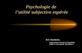 Psychologie de lutilité subjective espérée Eric Raufaste, Laboratoire Travail et Cognition CNRS & Université Toulouse-II.