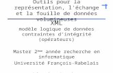 XML modèle logique de données contraintes dintégrité (opérateurs) Master 2 ème année recherche en informatique Université François-Rabelais Béatrice Bouchou.