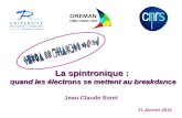 Jean-Claude Soret La spintronique : quand les électrons se mettent au breakdance GREMAN UMR CNRS 7347 21 Janvier 2014.