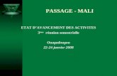 PASSAGE - MALI ETAT DAVANCEMENT DES ACTIVITES 3 ème réunion semestrielle Ouagadougou 22-24 janvier 2008.