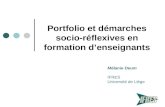 Portfolio et démarches socio-réflexives en formation denseignants Mélanie Deum IFRES Université de Liège.
