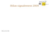 Bilan activité 2009 Bilan signalement 2009. Bilan activité 2009 Signalements.