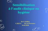 1 Sensibilisation à laudit clinique en hygiène Dr O. Bellon C.H.P.A Aix en Provence Avril 2010