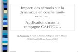 Impacts des aérosols sur la dynamique en couche limite urbaine: Application durant la campagne CAPITOUL B. Aouizerats, P. Tulet, L. Gomes, G. Pigeon, and.