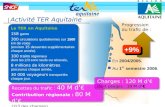 Activité TER Aquitaine Le TER en Aquitaine 158 gares 300 circulations quotidiennes sur 1500 km de voies (environ 15 dessertes supplémentaires chaque année).