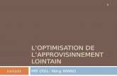 LOPTIMISATION DE LAPPROVISINNEMENT LOINTAIN MR OSIL: Ning WANG 09/06/2014 1.