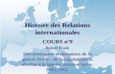 Histoire des Relations internationales COURS n°9 Robert Frank Décolonisation et mutations de la guerre froide : de la bipolarisation absolue à la bipolarisation.