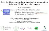 André LIENHART Les indications des produits sanguins labiles (PSL) en chirurgie Service d'Anesthésie-Réanimation Hôpital Saint-Antoine & Université Paris.