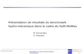 Roméo Fernandes Recherche & Développement 1 Resultats du benchmark hydro mecanique Présentation de résultats du benchmark hydro-mécanique dans le cadre.