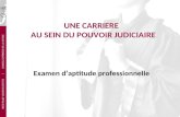 UNE CARRIERE AU SEIN DU POUVOIR JUDICIAIRE Examen daptitude professionnelle HOGE RAAD VOOR DE JUSTITIE | CONSEIL SUPÉRIEUR DE LA JUSTICE.