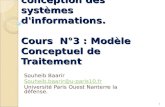 1 Initiation à la conception des systèmes d'informations. Cours N°3 : Modèle Conceptuel de Traitement Souheib Baarir Souheib.baarir@u-paris10.fr Université.