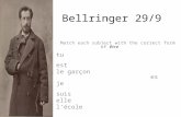 Bellringer 29/9 Match each subject with the correct form of être tu est le garçon es je suis elle lécole.