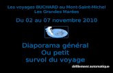 Les voyages BUCHARD au Mont-Saint-Michel Les Grandes Marées Du 02 au 07 novembre 2010 Diaporama général Ou petit survol du voyage défilement automatique.