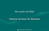 Cours présenté par Mr Mounir GRARI1 Microsoft ACCESS Gestion de base de données.