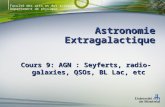 Faculté des arts et des sciences Département de physique Astronomie Extragalactique Cours 9: AGN : Seyferts, radio- galaxies, QSOs, BL Lac, etc.