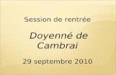 Session de rentrée Doyenné de Cambrai 29 septembre 2010.