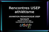 Rencontres USEP athlétisme ANIMATION PEDAGOGIQUE USEP Secteur9 Mercredi 15 janvier 2014 École élémentaire de la PARADE.