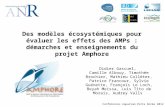 Conférences Aquarium Porte Dorée 2012 Des modèles écosystémiques pour évaluer les effets des AMPs : démarches et enseignements du projet Amphore Didier.