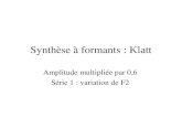 Synthèse à formants : Klatt Amplitude multipliée par 0,6 Série 1 : variation de F2.