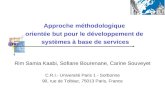 Rim Samia Kaabi, Sofiane Bourenane, Carine Souveyet C.R.I.- Université Paris 1 - Sorbonne 90, rue de Tolbiac, 75013 Paris, France Approche méthodologique.